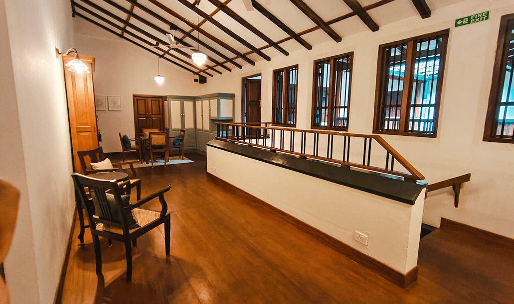 Living-room-upstairs Living room inside Ezekiel House in Mattancherry
